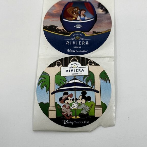 Set of 4 Disney World Riviera DVC Round Circle Stickers - Picture 3 of 9